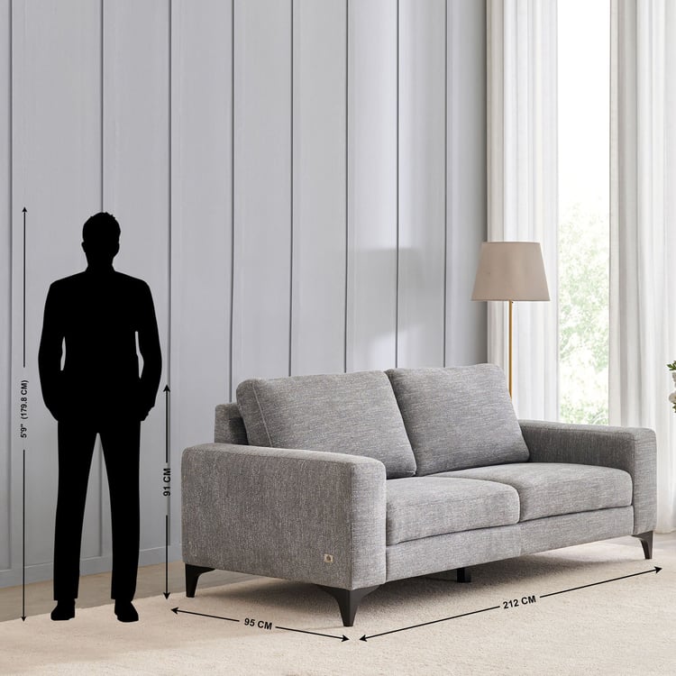 Quebec NXT Fabric 3+1+1 Seater Sofa Set - Grey