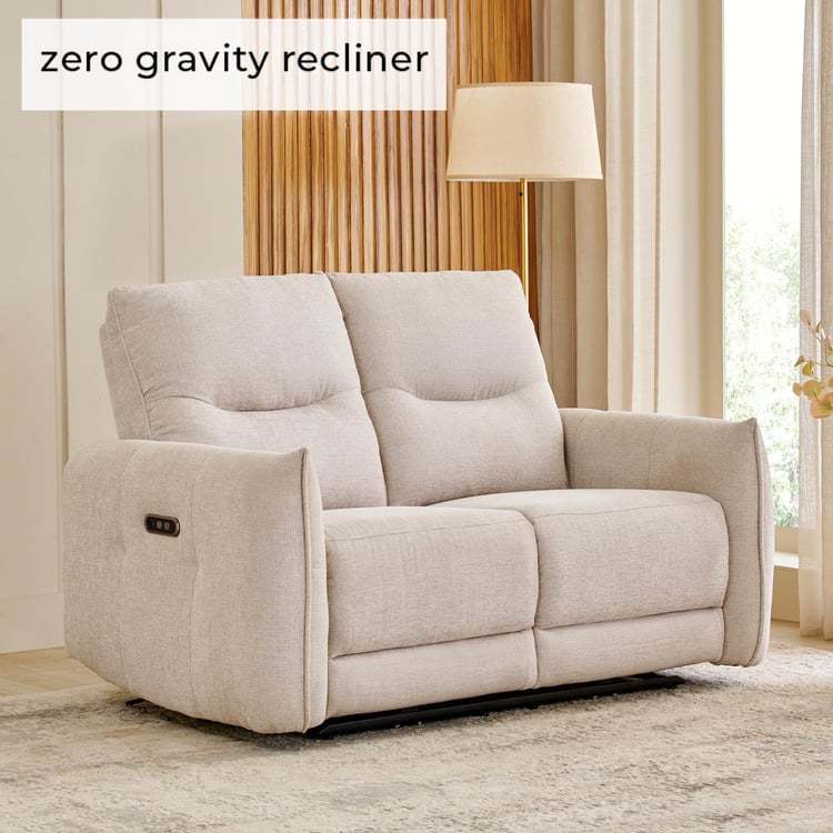 Carolyn Fabric 2-Seater Zero Gravity Electric Recliner - Beige