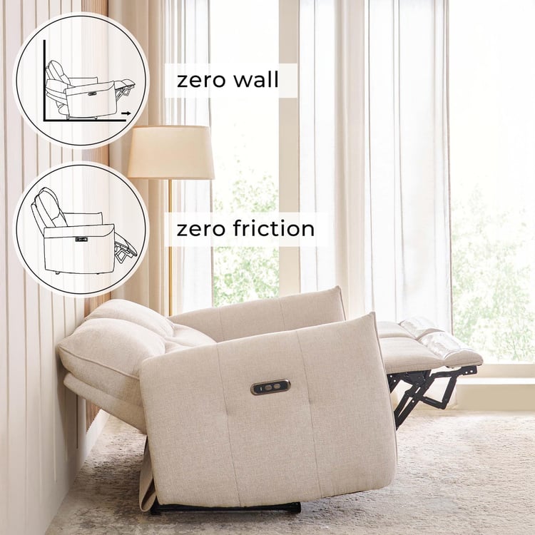 Carolyn Fabric 2-Seater Zero Gravity Electric Recliner - Beige