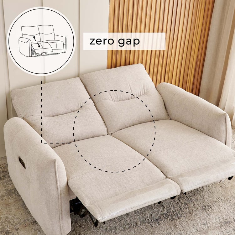Carolyn Fabric 2-Seater Zero Gravity Electric Recliner - Beige