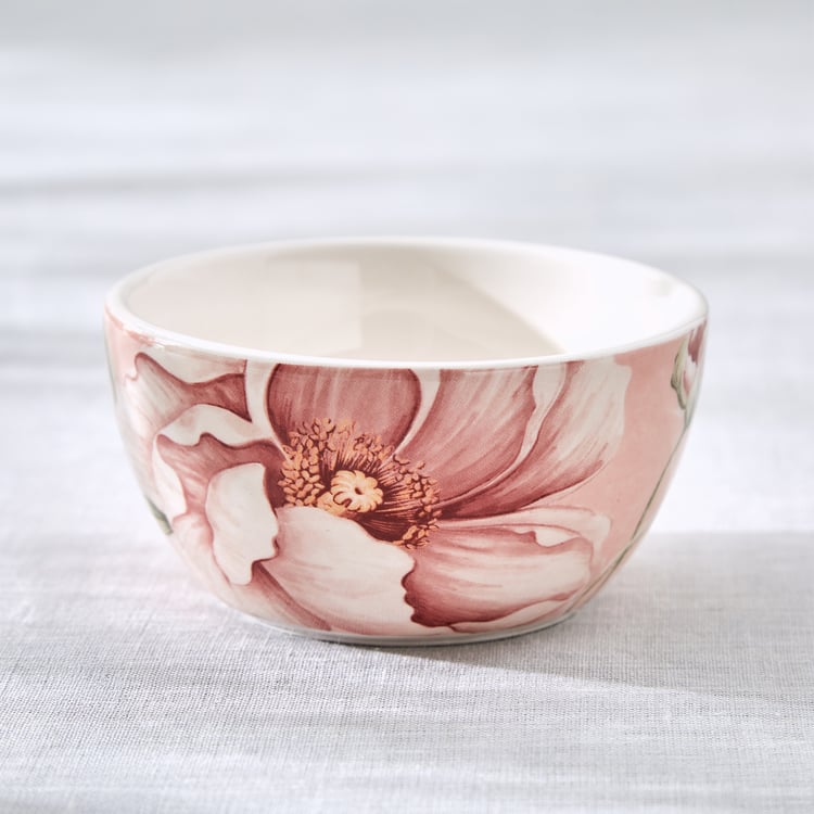 Alora Blush Serenity Stoneware Floral Print Katori - 250ml
