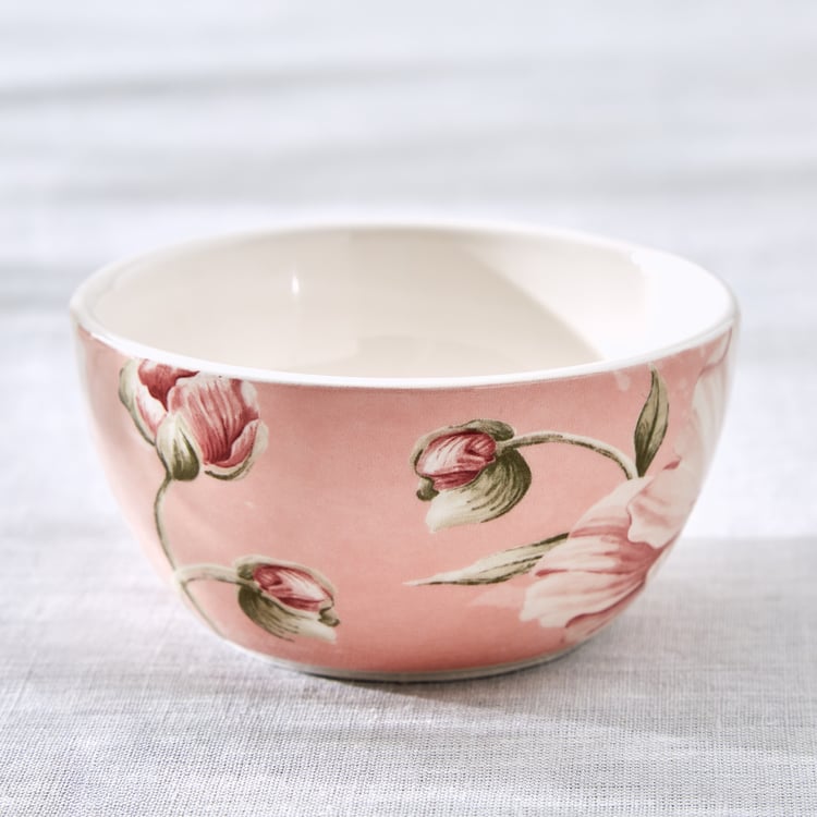 Alora Blush Serenity Stoneware Floral Print Katori - 250ml
