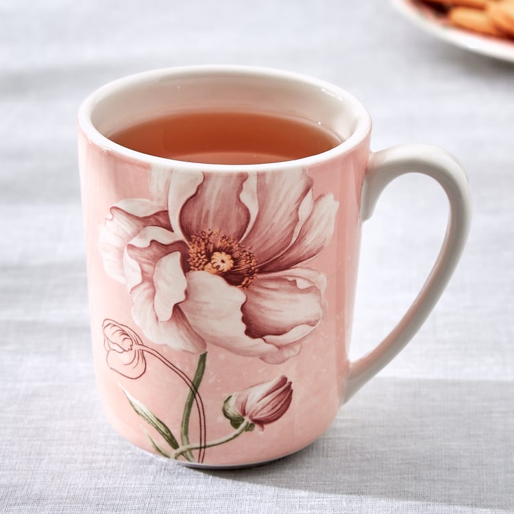 Alora Blush Serenity Stoneware Floral Print Coffee Mug - 480ml