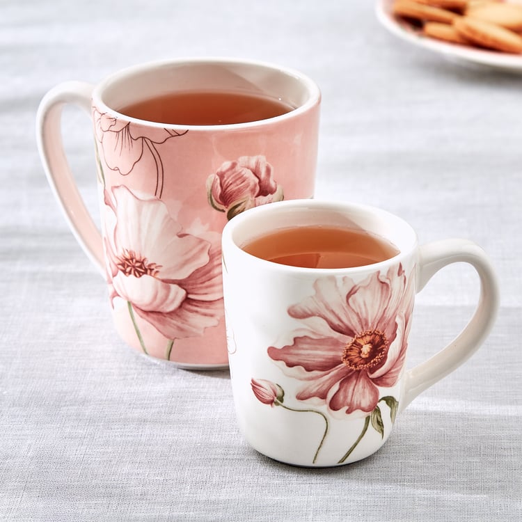 Alora Blush Serenity Stoneware Floral Print Coffee Mug - 480ml