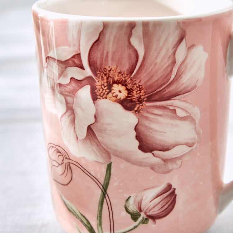 Alora Blush Serenity Stoneware Floral Print Coffee Mug - 480ml