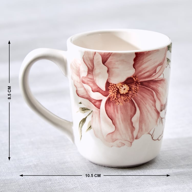 Alora Blush Serenity Stoneware Floral Print Coffee Mug - 220ml
