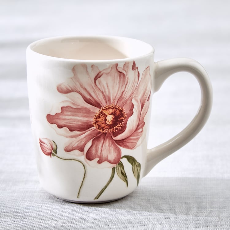 Alora Blush Serenity Stoneware Floral Print Coffee Mug - 220ml