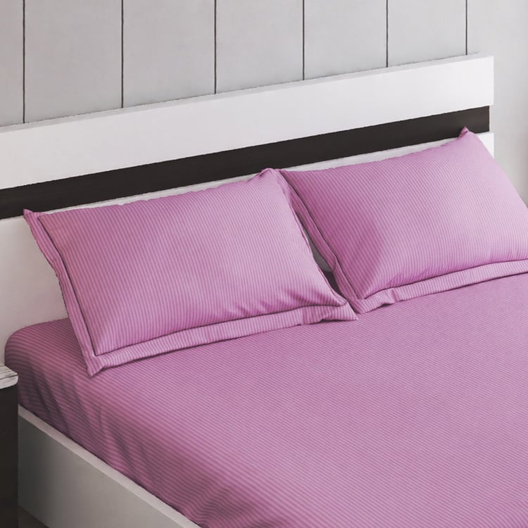 Juniper Aron Striped 3Pcs Queen Bedsheet Set