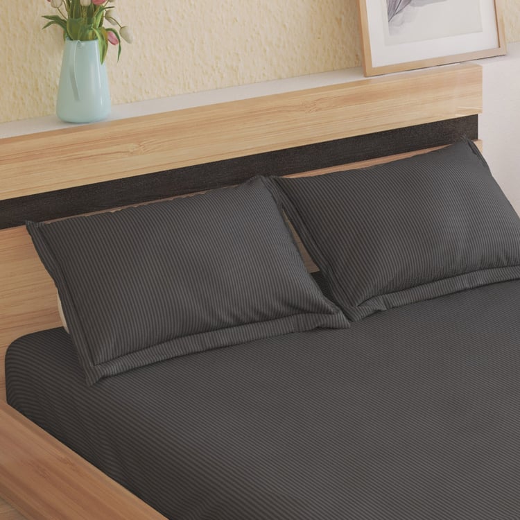 Juniper Aron Striped 3Pcs Queen Bedsheet Set