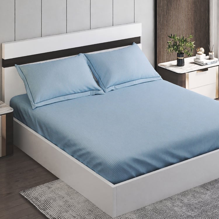 Juniper Parc Striped 3Pcs Queen Bedsheet Set