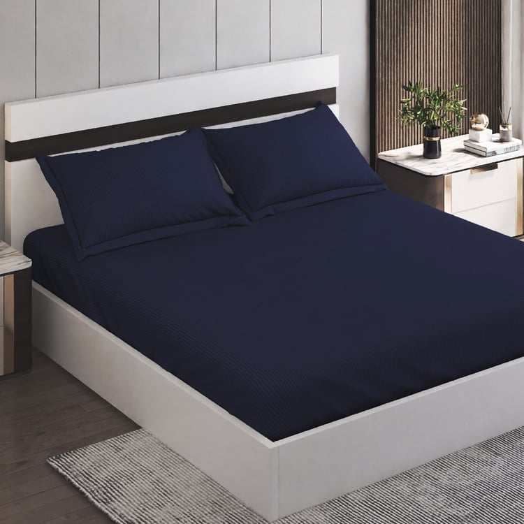 Juniper Parc Striped 3Pcs Queen Bedsheet Set