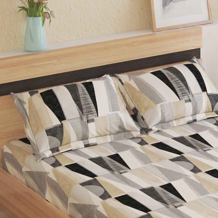 Juniper Prato Printed 3Pcs Queen Bedsheet Set