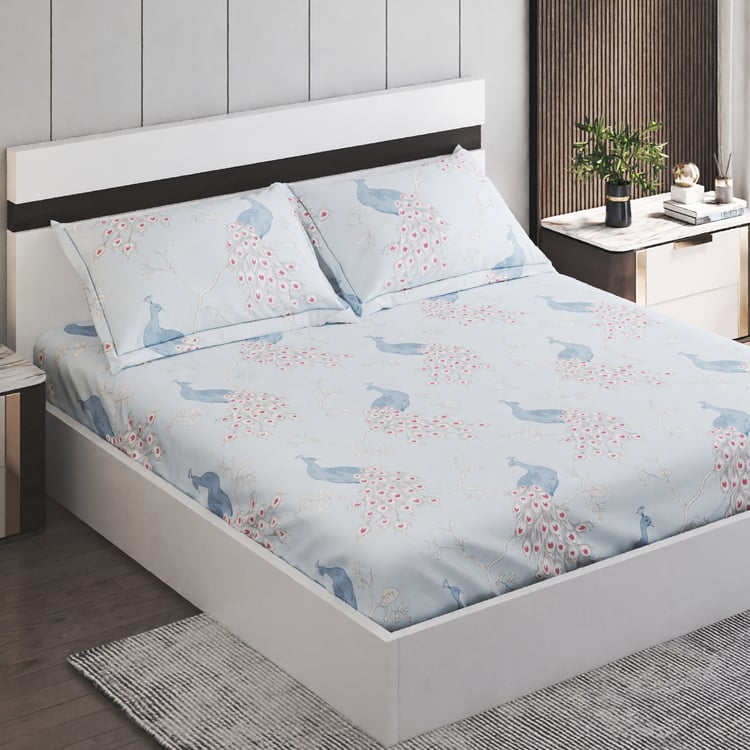 Juniper Stripe Printed 3Pcs Queen Bedsheet Set