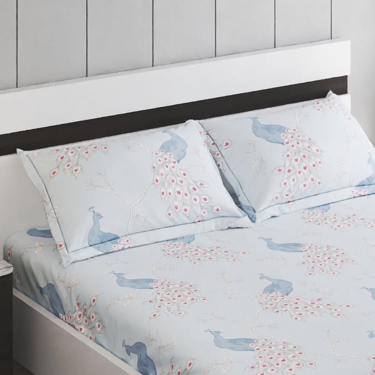 Juniper Stripe Printed 3Pcs Queen Bedsheet Set