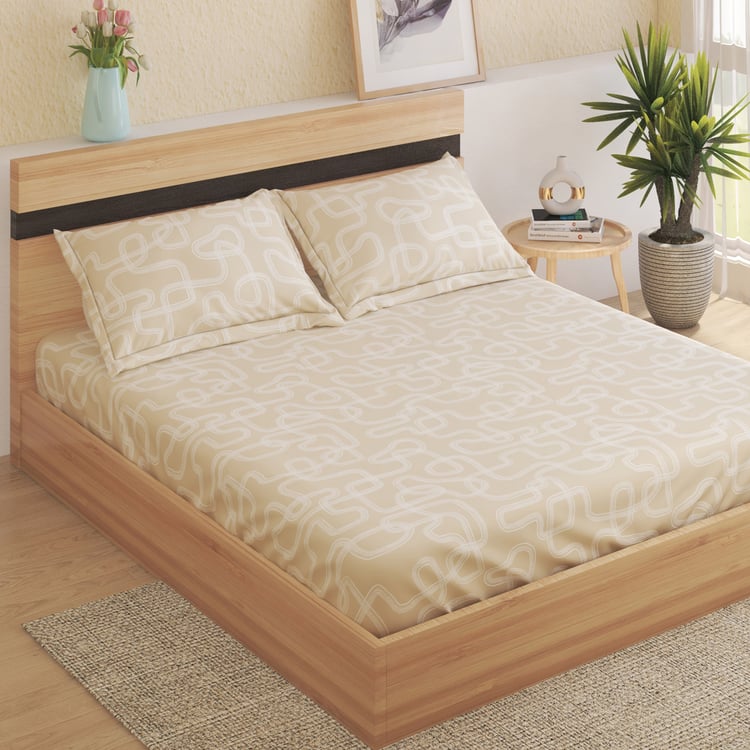Juniper Stripe Printed 3Pcs Queen Bedsheet Set
