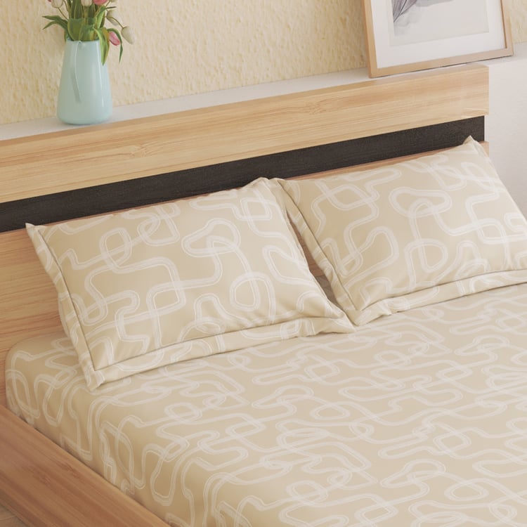Juniper Stripe Printed 3Pcs Queen Bedsheet Set