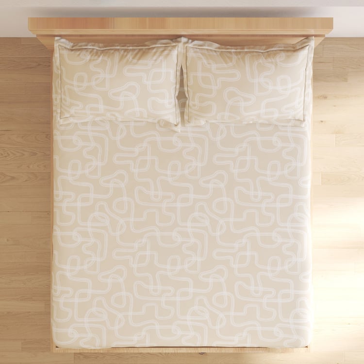 Juniper Stripe Printed 3Pcs Queen Bedsheet Set