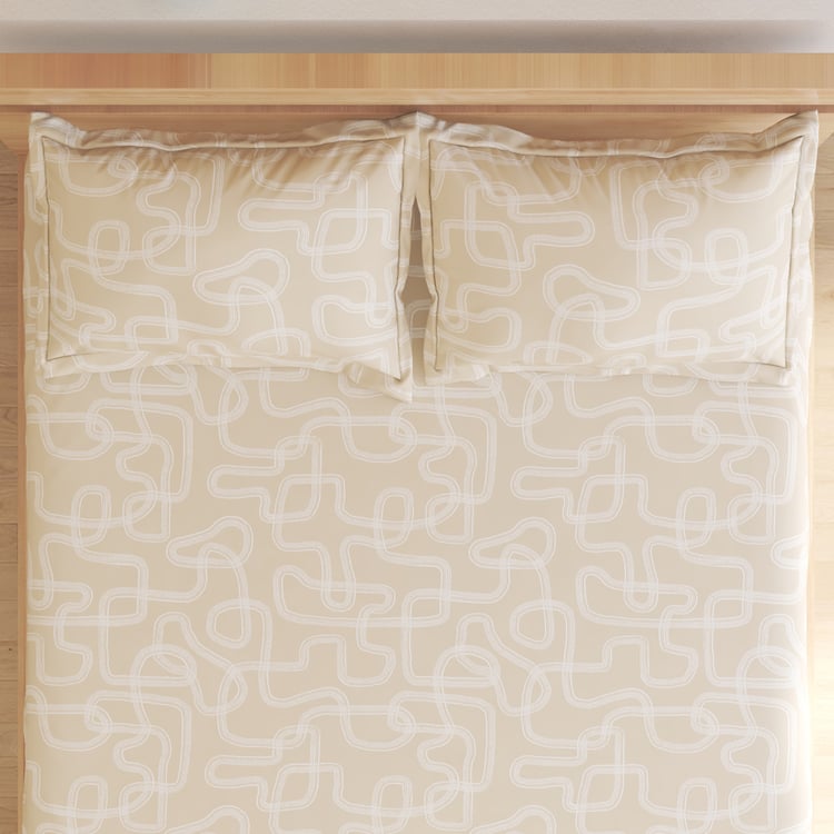 Juniper Stripe Printed 3Pcs Queen Bedsheet Set
