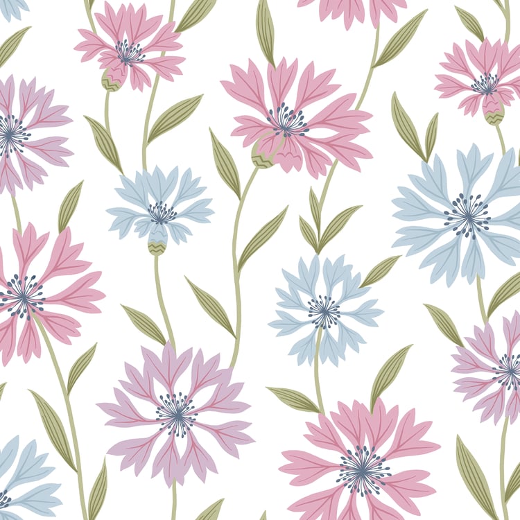 Juniper Stripe Floral Print 3Pcs Queen Bedsheet Set