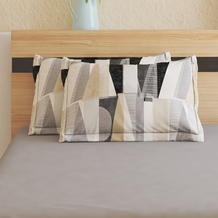 Juniper Bronwen Set of 2 Geometric Print Pillow Covers - 70x45cm