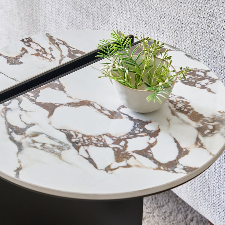 Amaze Sintered Stone Top Accent Table - Black