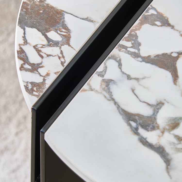 Amaze Sintered Stone Top Accent Table - Black