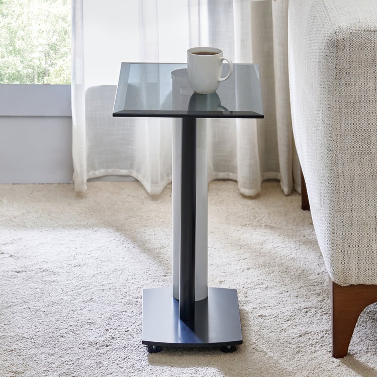 Veneto Tempered Glass Top Accent Table - Black