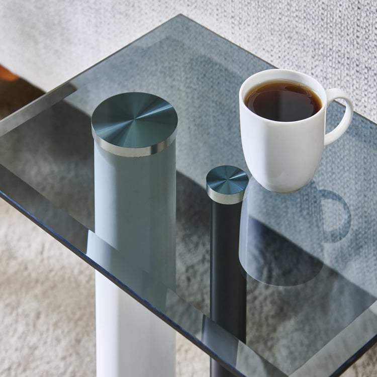 Veneto Tempered Glass Top Accent Table - Black