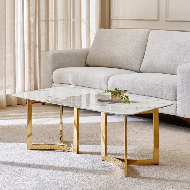 Vogue NXT Faux Marble Top Coffee Table - White