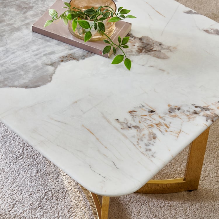 Vogue NXT Faux Marble Top Coffee Table - White