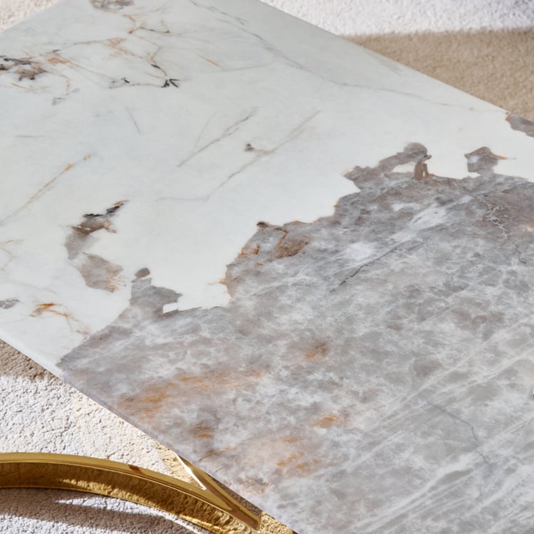Vogue NXT Faux Marble Top Coffee Table - White