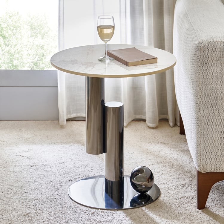 Stockholm Sintered Stone Top End Table - Grey