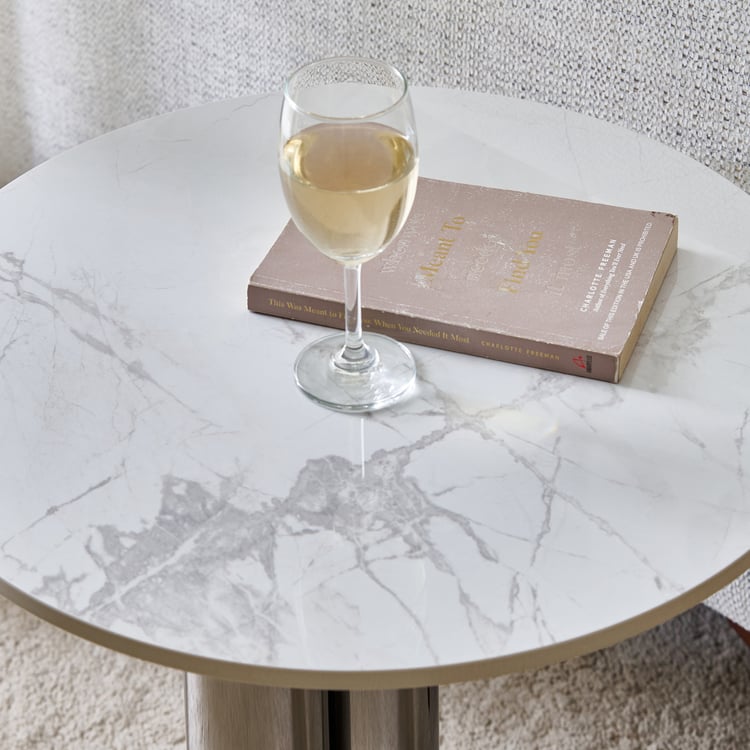 Stockholm Sintered Stone Top End Table - Grey