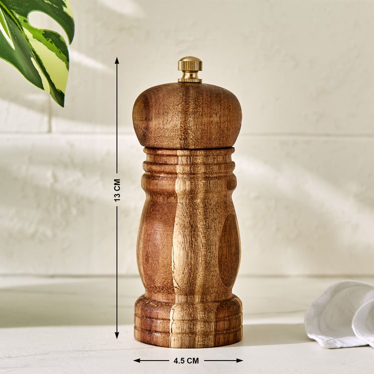 Chefs Pride Iyra Acacia Wood Pepper Mill - Small