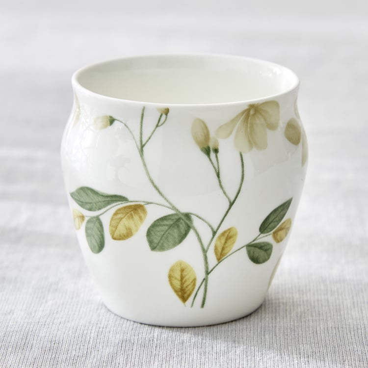 Mandarin Botanica Set of 3 Bone China Printed Kulhads - 240ml