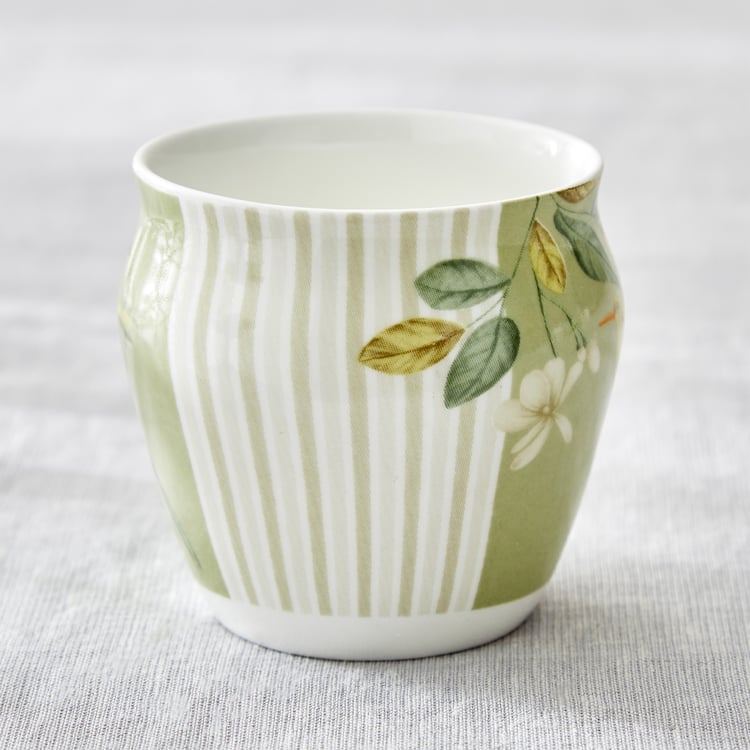 Mandarin Botanica Set of 3 Bone China Printed Kulhads - 240ml