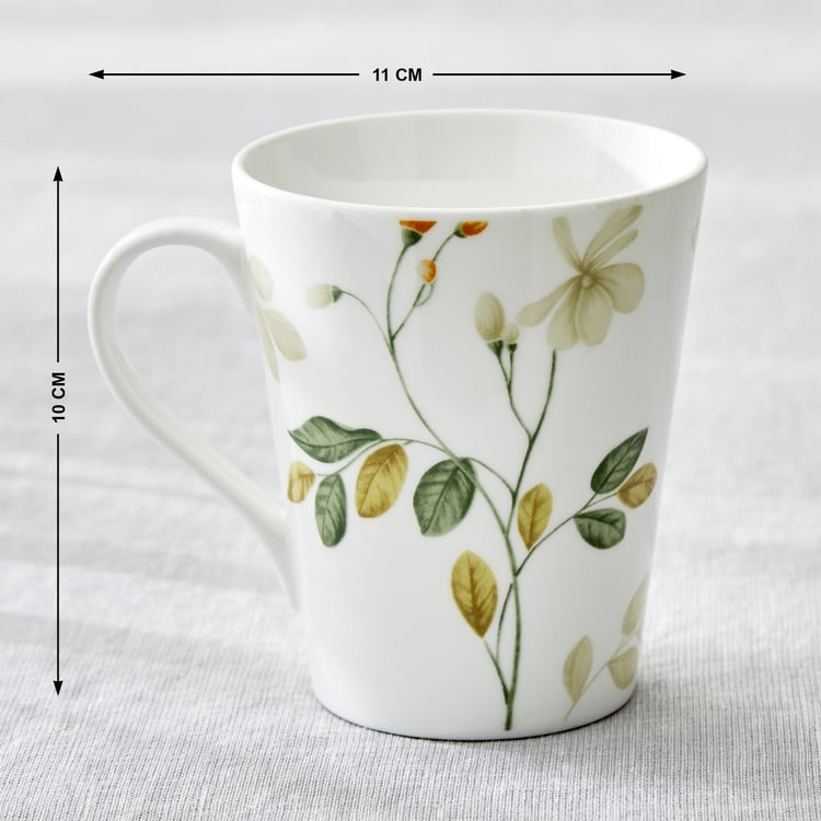 Mandarin Botanica Set of 3 Bone China Printed Coffee Mugs - 340ml