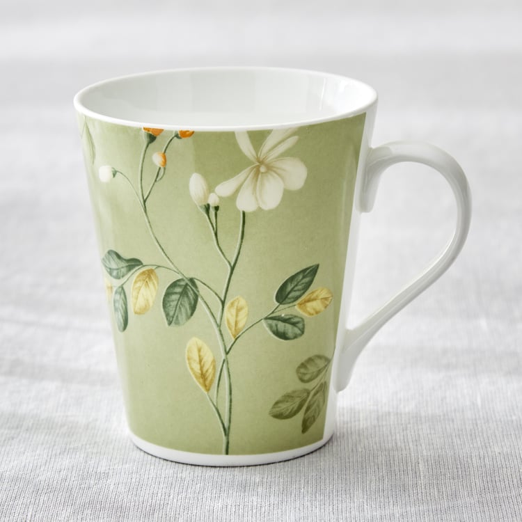 Mandarin Botanica Set of 3 Bone China Printed Coffee Mugs - 340ml