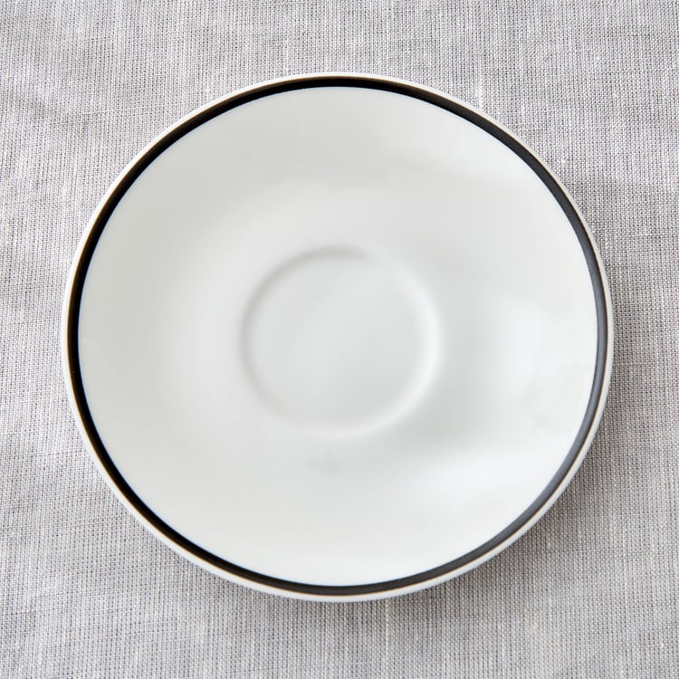 Mandarin Monochrome Set of 6 Printed Cup and Saucer - 210ml