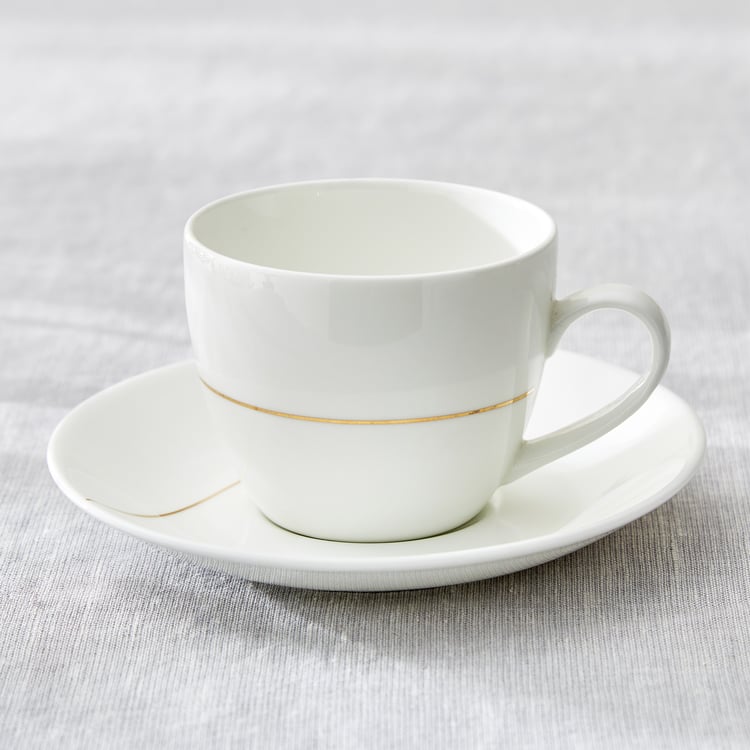 Mandarin Opulence Set of 6 Printed Cup and Saucer - 210ml