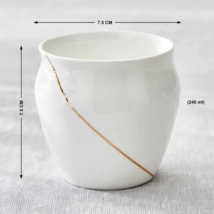Mandarin Opulence Set of 3 Bone China Kulhads - 240ml