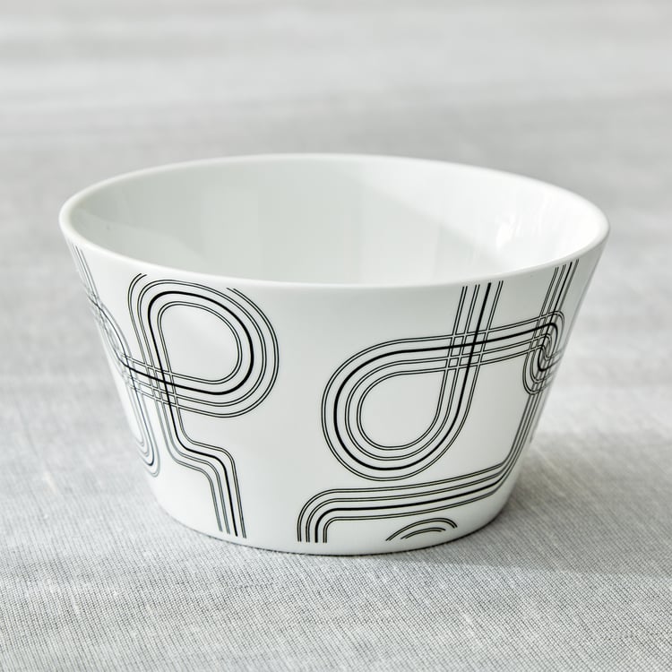 Mandarin Monochrome Set of 3 Printed Serving Bowls - 470ml