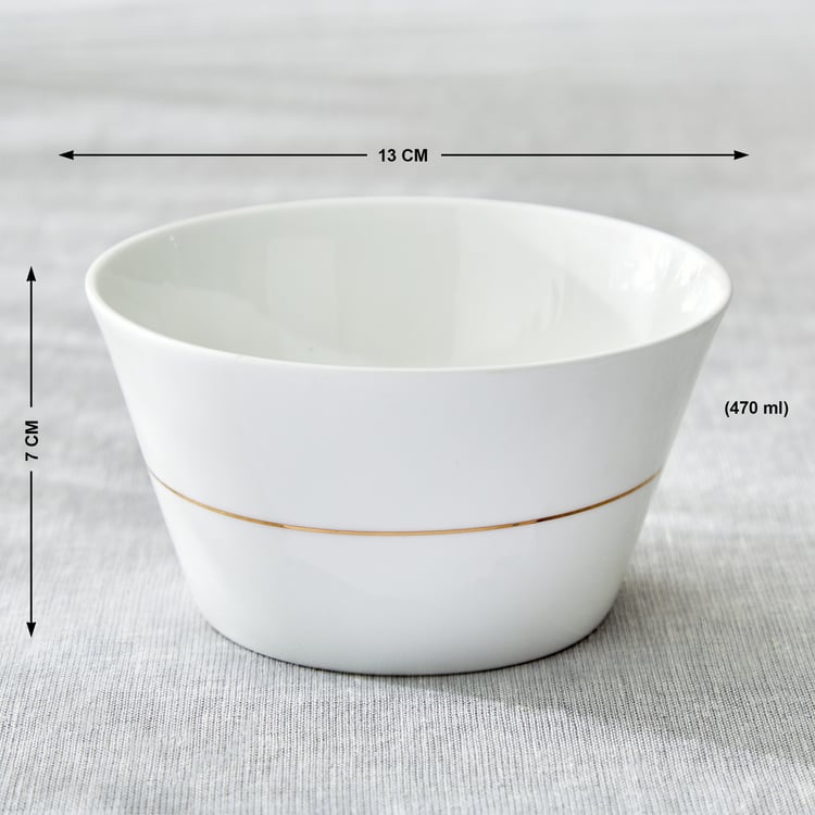 Mandarin Opulence Emily Set of 3 Bone China Striped Serving Bowl - 470ml