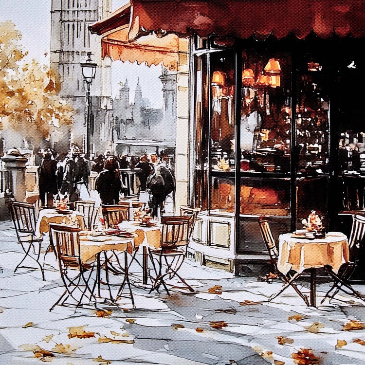 Brezza Cafe Set of 3 Canvas Autumn Picture Frames - 40x40cm