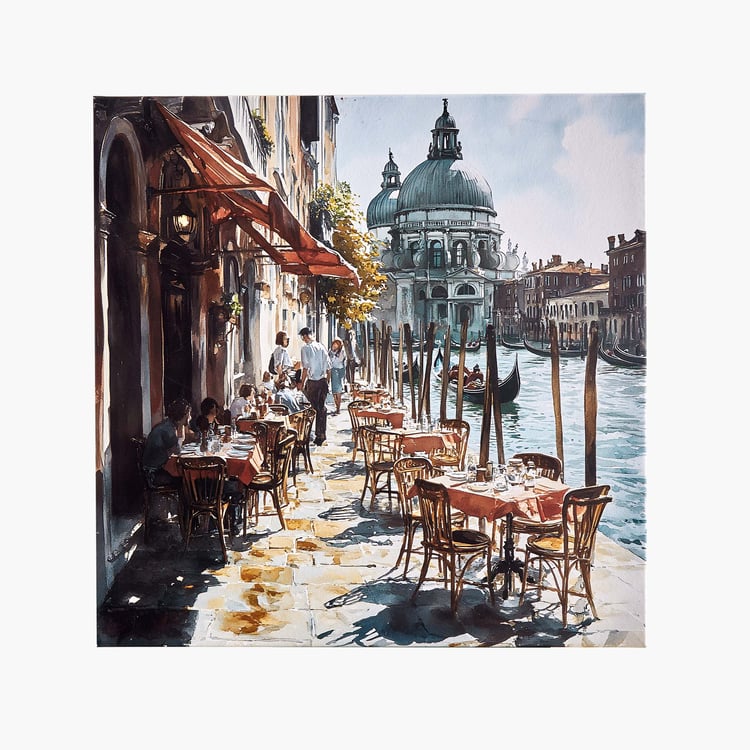 Brezza Cafe Set of 3 Canvas Summer Picture Frames - 40x40cm