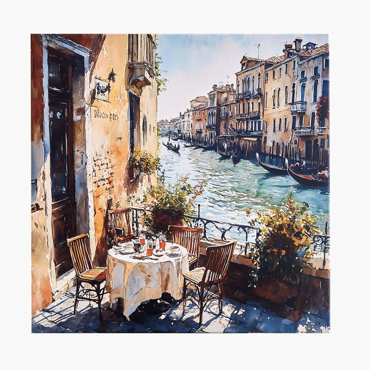 Brezza Cafe Set of 3 Canvas Summer Picture Frames - 40x40cm