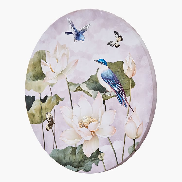 Brezza Set of 3 Canvas Lotus and Birds Picture Frames