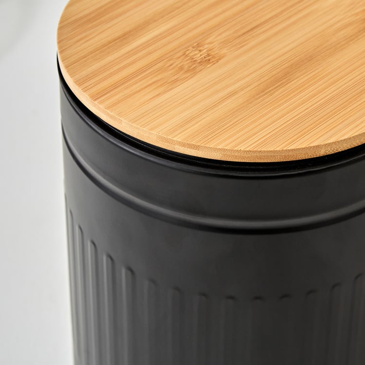 Sedona Flute Metal Pedal Waste Bin with Bamboo Lid - 7L