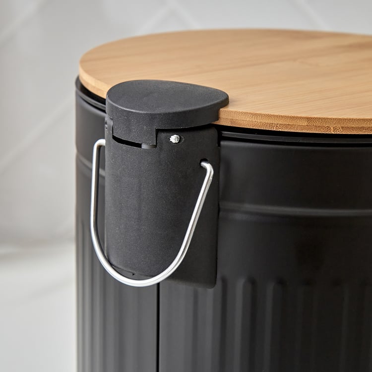 Sedona Flute Metal Pedal Waste Bin with Bamboo Lid - 12L