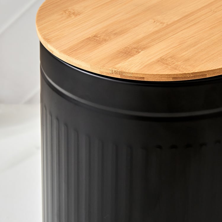 Sedona Flute Metal Pedal Waste Bin with Bamboo Lid - 12L